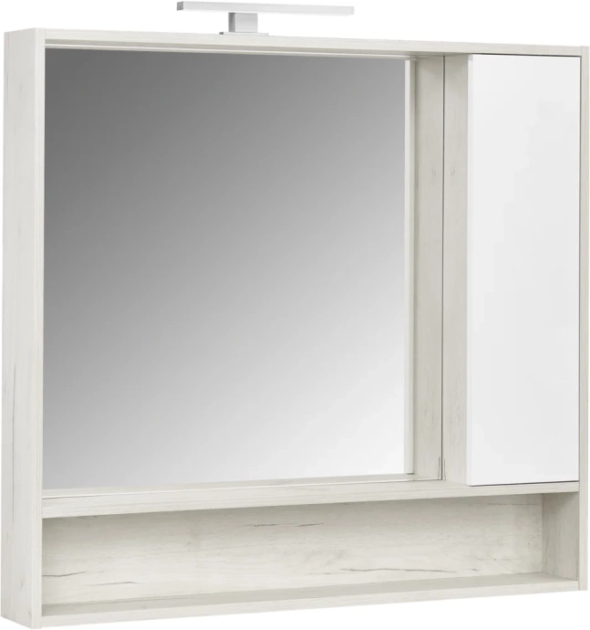 Зеркало-шкаф Aquaton Флай 100 белый-светлое дерево 1A237802FAX10 - 1