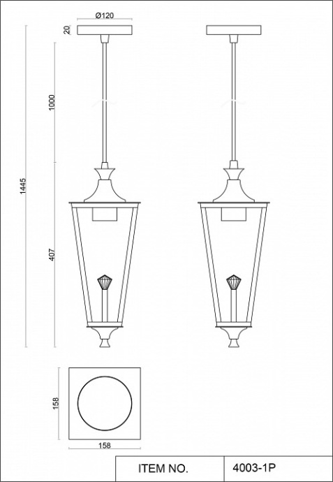 Подвесной светильник Favourite Lampion 4003-1P - 3