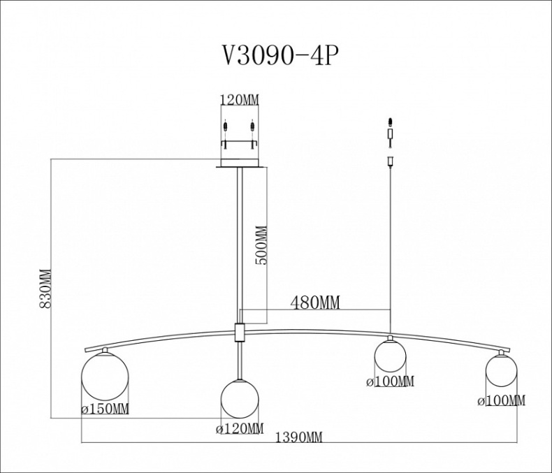 Светильник на штанге Moderli Sierro V3090-4P - 1