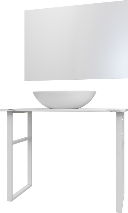 Мебель для ванной DIWO Элиста 100 белый мрамор, с раковиной Moduo 55 Leaf 555465 - 3