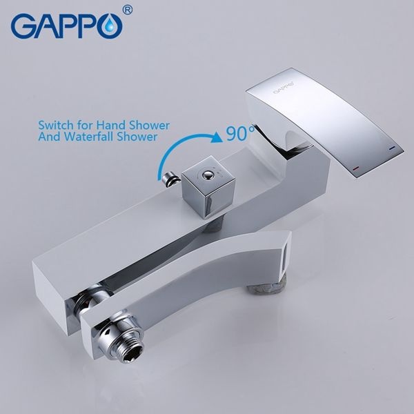 Душевая система Gappo, излив является переключателем на лейку белый/хром G2407-8 - 2