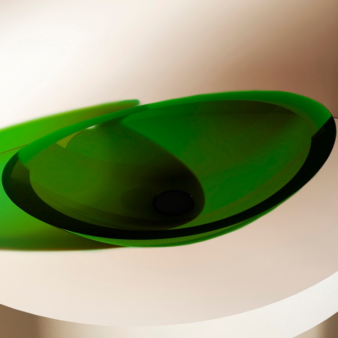 Накладная раковина Abber Kristall 60 зеленая AT2808Emerald - 0