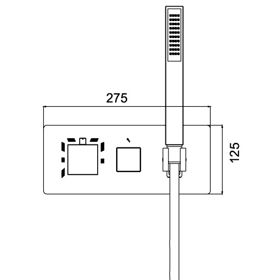 Термосмеситель встраиваемый RGW SP-44-01 205*125/хром 3- режима+ручной душ 21140544-11 - 4