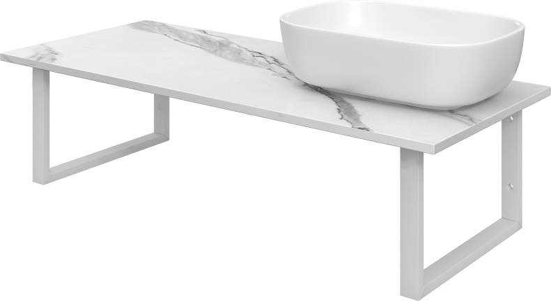 Мебель для ванной DIWO Элиста 120 белый мрамор, с раковиной Moduo 50 Square 555797 - 4