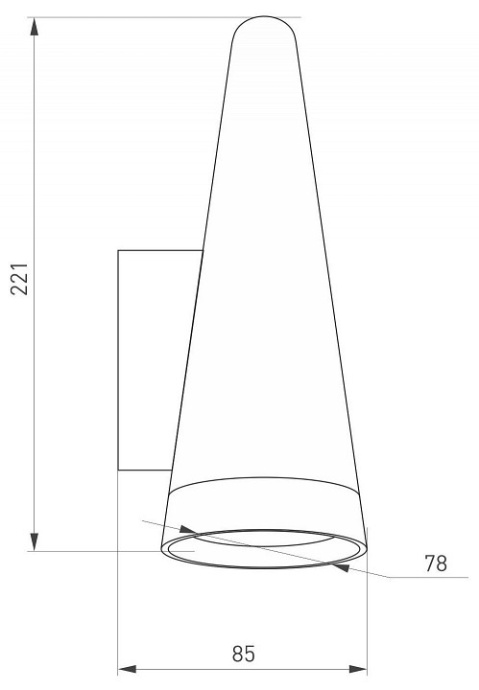 Уличный настенный светодиодный светильник Arlight LGD-Cono-Wall-7W Warm3000 035396 - 1